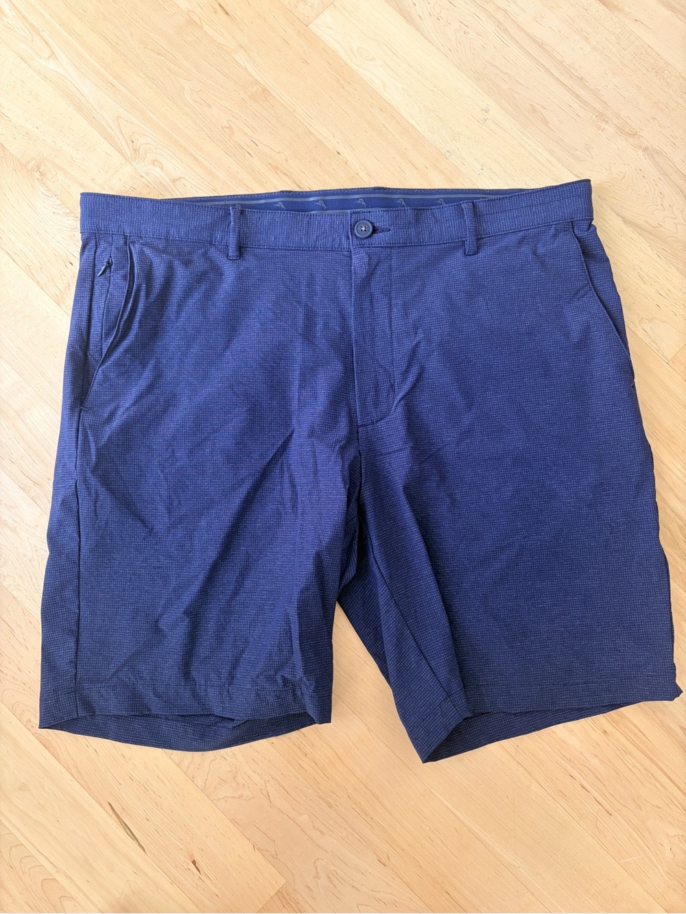 Tommy Bahama Chip Shot IslandZone Blue Performance Textured Shorts Mens 38 Golf